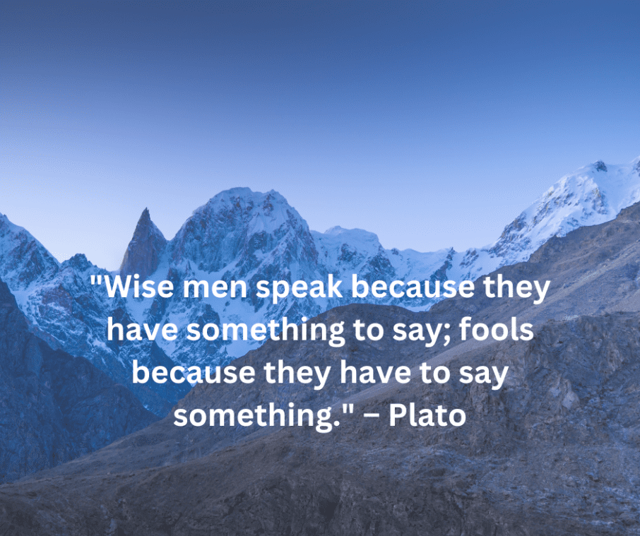 "Wise men speak because they have something to say; fools because they have to say something."