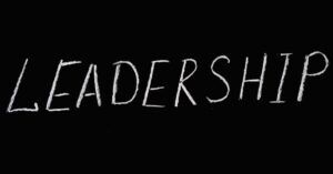 Leadership Lettering Text on Black Background